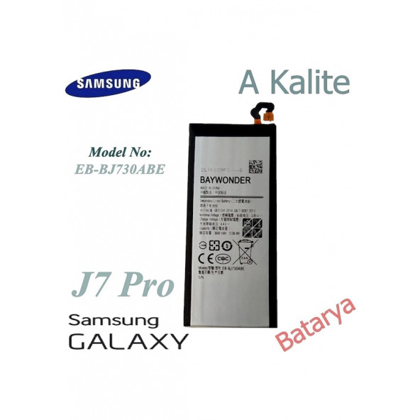 Samsung J7 Pro Batarya Galaxy J730 Eb-Bj730Abe Uyumlu Yedek Batarya ürün görseli 1