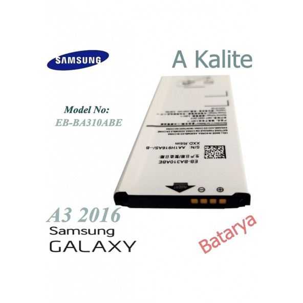 Samsung Galaxy A3 2016 Batarya Eb-Ba310Abe Uyumlu Yedek Batarya ürün görseli 1