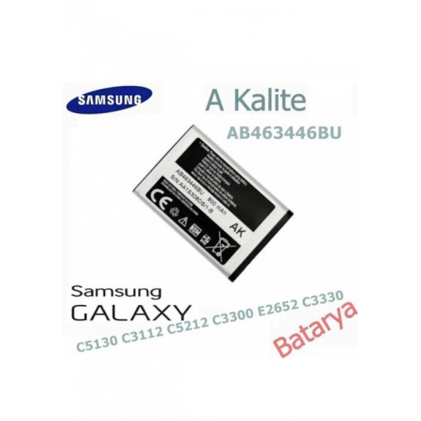 Samsung Ab463446Bu Batarya C5130 C3112 C5212 C3300 E2652 C3330 Uyumlu Yedek Batarya ürün görseli 1