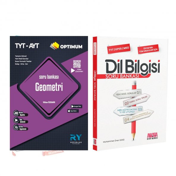 Referans TYT AYT Geometri ve AKM Dil Bilgisi Soru Bankası Seti 2 Kitap ürün görseli 1