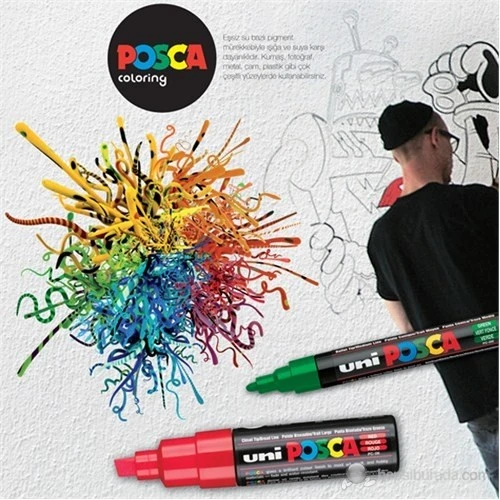 Uni Posca 1,8-2,5 Su Bazlı Markörü Pembe - Resim 4