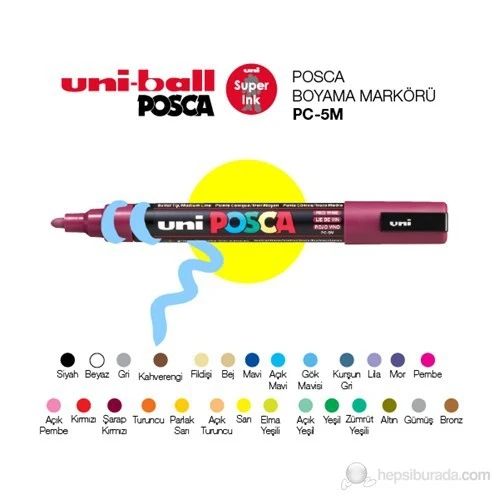 Uni Posca 1,8-2,5 Su Bazlı Markörü Pembe ürün görseli 1