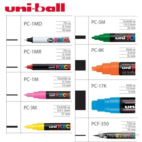 Uni Posca 1,8-2,5 Su Bazlı Markörü Pembe - Resim 3