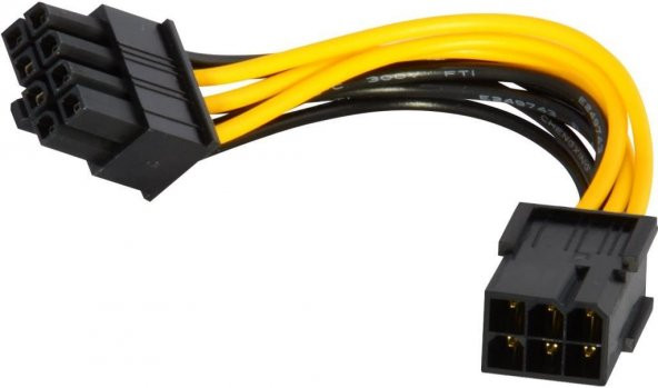 6 Pin Dişi to 8 Pin Erkek PCI-E Ekran Kartı Power Çevirici ürün görseli 1