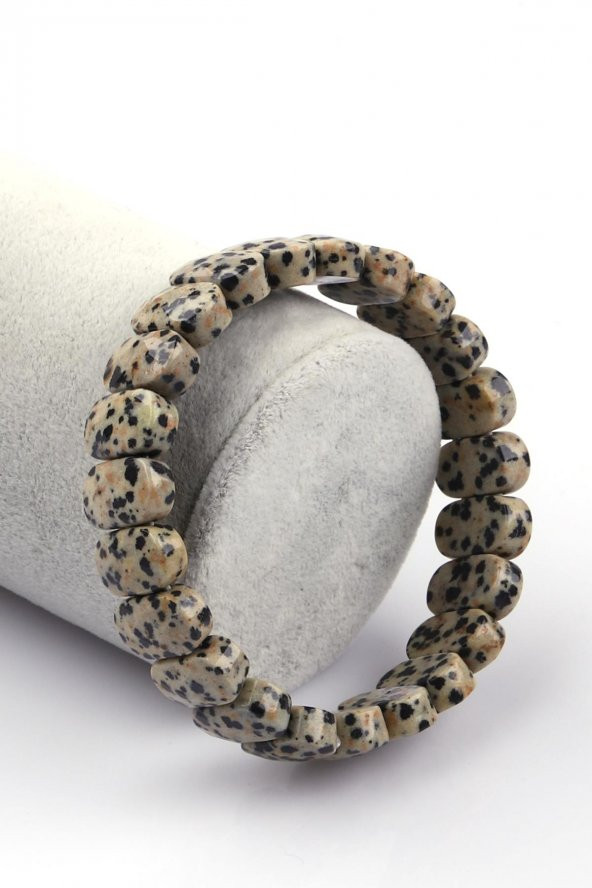 Dalmaçyalı Jasper Doğal Taş Bileklik 9 x 14 mm Özel Kesim ürün görseli 1