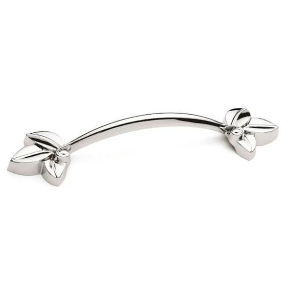 Defne 96 mm Krom Çiçekli Mobilya Dolap Kulp ürün görseli 1
