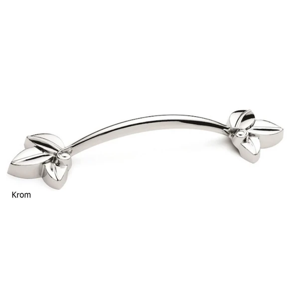 Defne 128 mm Krom Çiçekli Mobilya Dolap Kulp - Resim 2