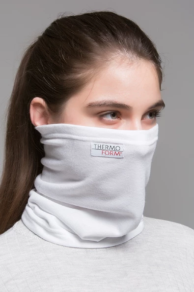 Thermoform Heavy Yetişkin Boyunluk Yüz Maskesi Beyaz ürün görseli 1