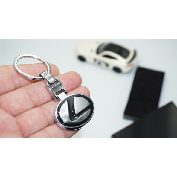 DK Tuning Lexus Logo Krom Metal Çift Yön Anahtarlık ürün görseli 1