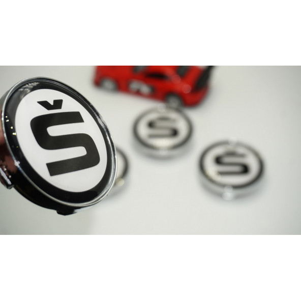 Skoda S logo Jant Göbeği Kapak Seti 60mm ürün görseli 1