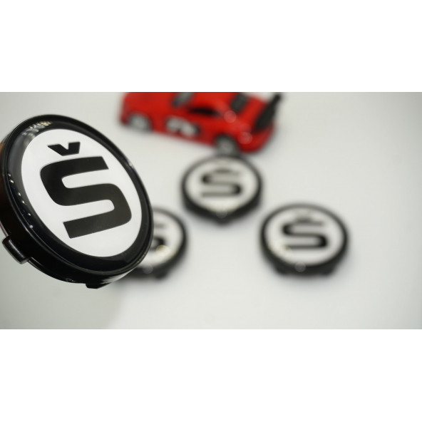 Skoda S logo Jant Göbeği Kapak Seti 60mm ürün görseli 1