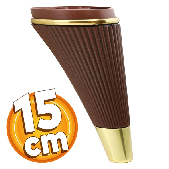 Iron Lüks Mobilya Kanepe Sehpa Tv Ünitesi Koltuk Ayağı 15 Cm Ahşap Desenli Gold Baza Ayakları ürün görseli 1
