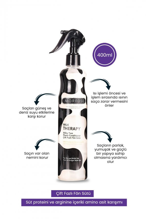 Morfose Milk Therapy Fön Sütü 400 ml - Resim 2