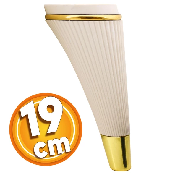 Iron Lüks Mobilya Kanepe Tv Ünitesi Konsol Koltuk Ayağı 19 Cm Krem Gold Ayakları ürün görseli 1