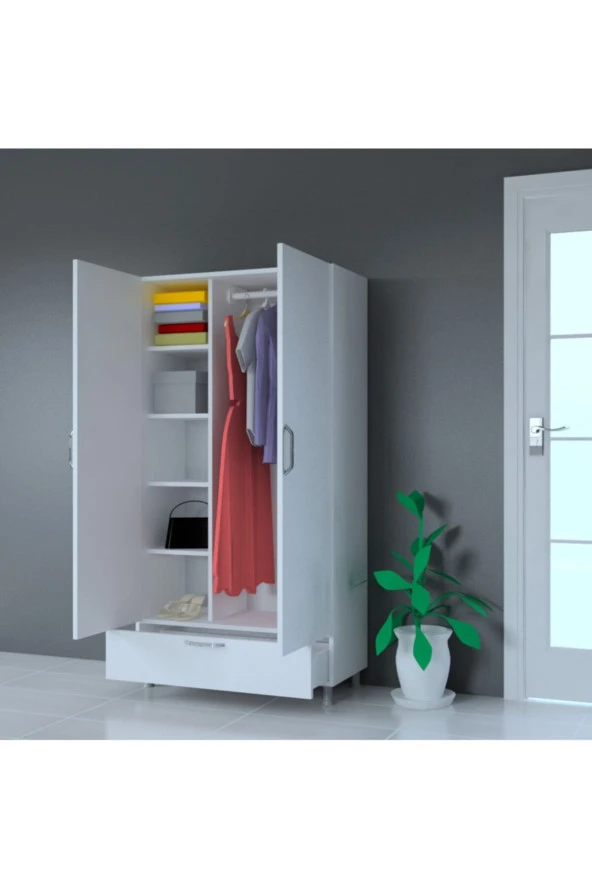 90cm 2Kapaklı Gardrop Byz - Resim 6