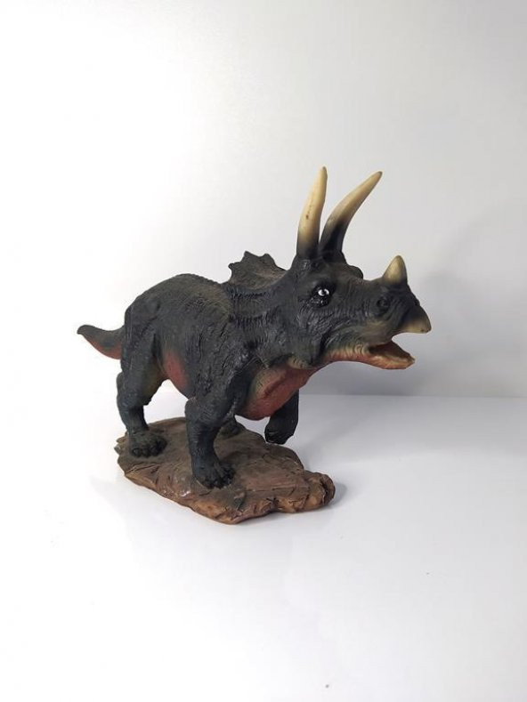 Dinazor Hayvan Triceratops Biblo Heykel Ev Ofis Dekorasyon 3D Görünümlü ürün görseli 1