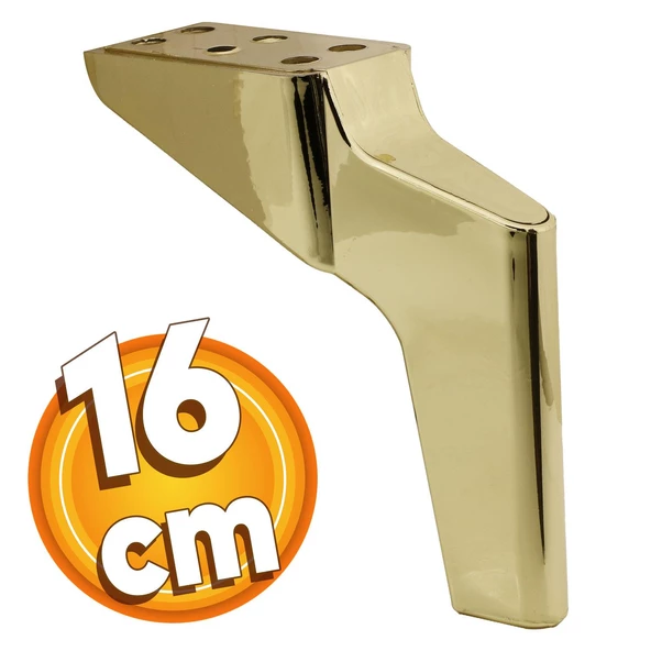 Logan Lüks Mobilya Kanepe Sehpa Tv Ünitesi Koltuk Ayağı 16 Cm Parlak Gold Baza Ayakları ürün görseli 1