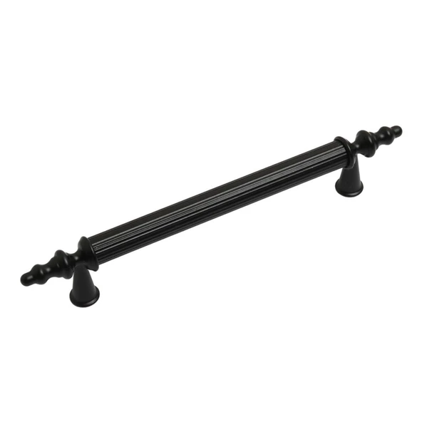 Öyküm Çizgili Rustik 96 mm Mat Siyah Mobilya Dolap Kulp ürün görseli 1