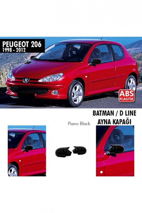 İtibar Peugeot 206 Yarasa Ayna Kapağı Batman Ayna 1998-2012 Arası Parlak ürün görseli 1
