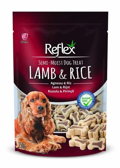 Reflex Yarı Yumuşak Köpek Ödül Maması Kuzulu&Pirinçli 150 gr. 5 Adet ürün görseli 1