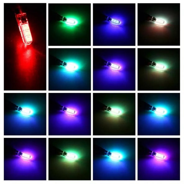 İtibar Uzaktan Kumandalı 18 Renk Değiştiren T10 Led Çakarlı Park Ampulü ürün görseli 1