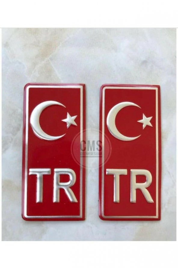 Tr Plaka Stıcker 2li - Türkiye Plaka Stıcker - Türkiye Plakalık Stickeri ürün görseli 1