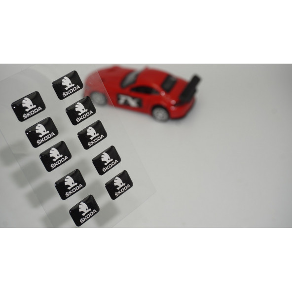 Skoda Logo 3D Cam Açma Torpido Konsol Ayna Çıkartma Seti ürün görseli 1