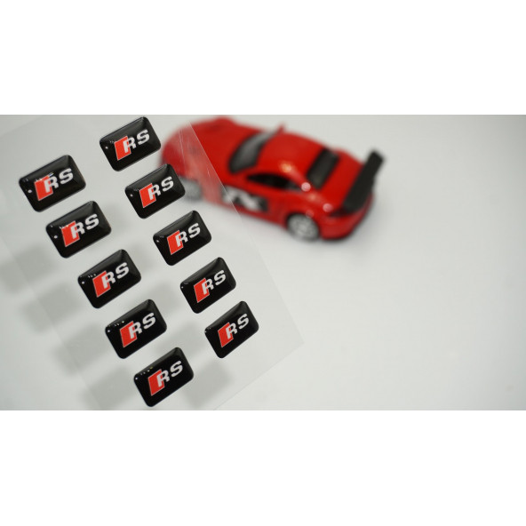 Audi RS Logo 3D Cam Açma Torpido Konsol Ayna Çıkartma Seti ürün görseli 1