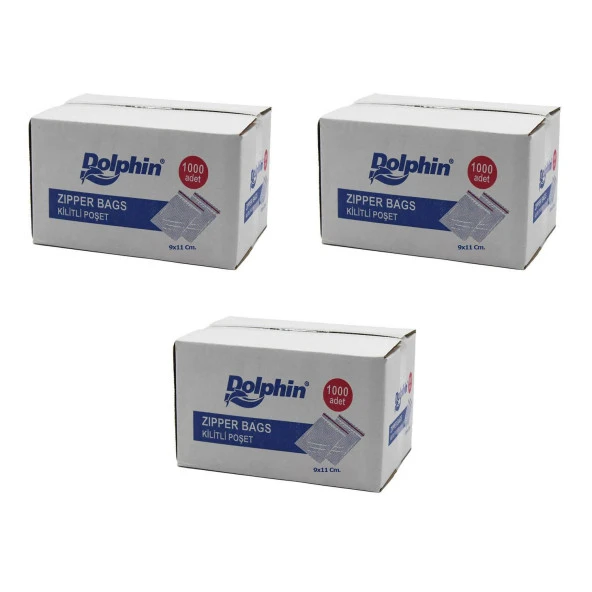 Dolphin Kilitli Şeffaf Buzdolabı Kilitli Saklama Poşeti Torba - 9x11 Cm. - 1000 Adetlik 3 Kutu ürün görseli 1