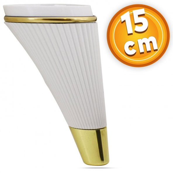 Lüks Mobilya Kanepe Sehpa TV Ünitesi Koltuk Ayağı 15 cm Beyaz Gold Baza Ayak ürün görseli 1