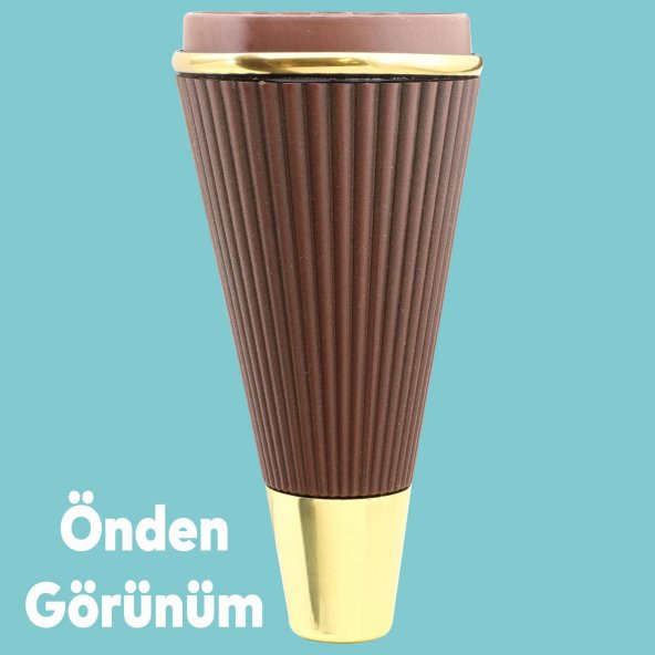 Lüks Mobilya Kanepe Sehpa TV Ünitesi Koltuk Ayağı 15 cm Ahşap Desenli Gold Baza Ayak ürün görseli 1