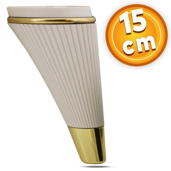 Lüks Mobilya Kanepe Sehpa TV Ünitesi Koltuk Ayağı 15 cm Krem Gold Baza Ayak ürün görseli 1