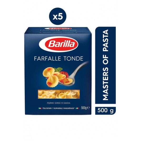 Barilla Fiyonk / Farfalle Tonde Makarna 500 gr 5'li ürün görseli 1
