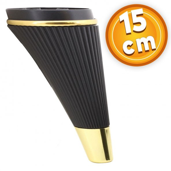 Lüks Mobilya Kanepe Sehpa TV Ünitesi Koltuk Ayağı 15 cm Siyah Gold Baza Ayak ürün görseli 1