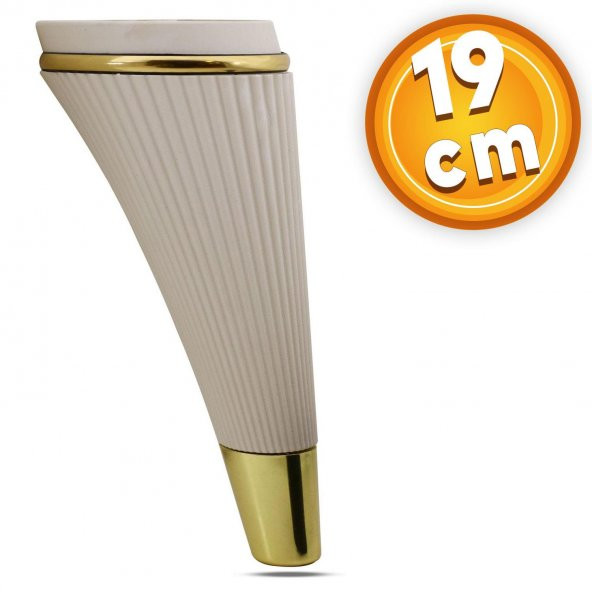 Lüks Mobilya Kanepe Sehpa TV Ünitesi Koltuk Ayağı 19 cm Krem Gold Baza Ayak ürün görseli 1