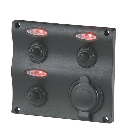 Bfy Switch Panel Çakmak Soketli Ledli   3'lü ürün görseli 1