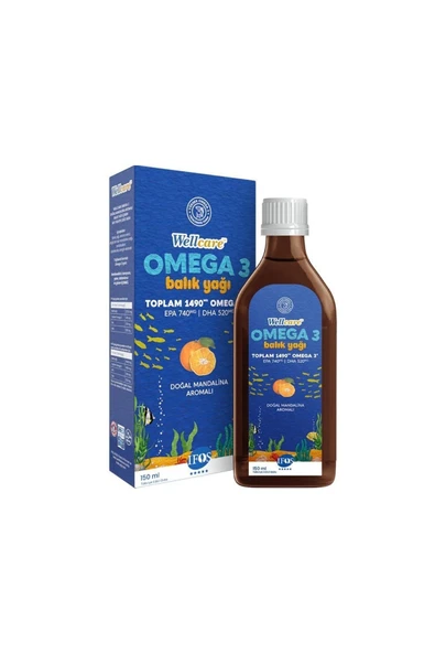 Wellcare Omega 3 Fish Oil Doğal Mandalina Aromalı Balık Yağı 150 ml ürün görseli 1