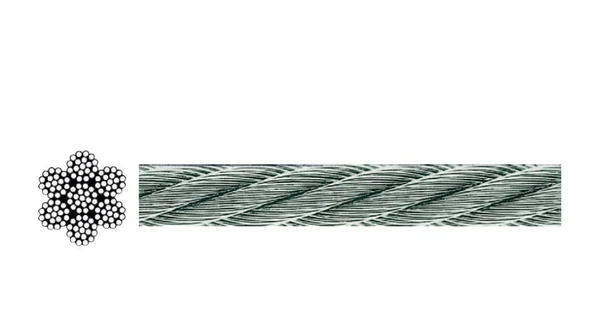Krom 7x19 Yumuşak Çelik Halat   30mt 6mm ürün görseli 1