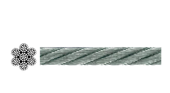 Krom 7x19 Yumuşak Çelik Halat   30mt 4mm ürün görseli 1