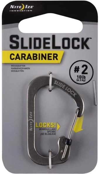 Nite Ize Slide Lock 2 Karabina Gümüş ürün görseli 1