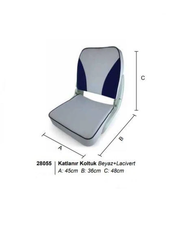 Sealux Beyaz-Lacivert Katlanır Koltuk - Resim 2