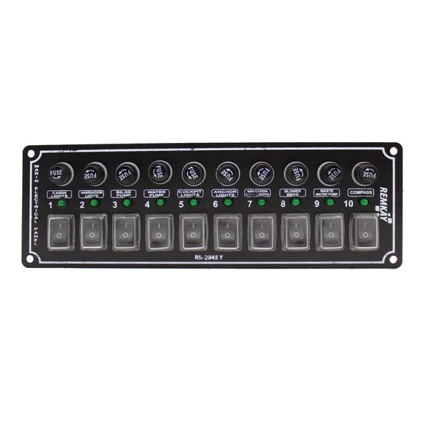 Remkay 12V İzoleli Yatay Switch Panel  6lı - Resim 5