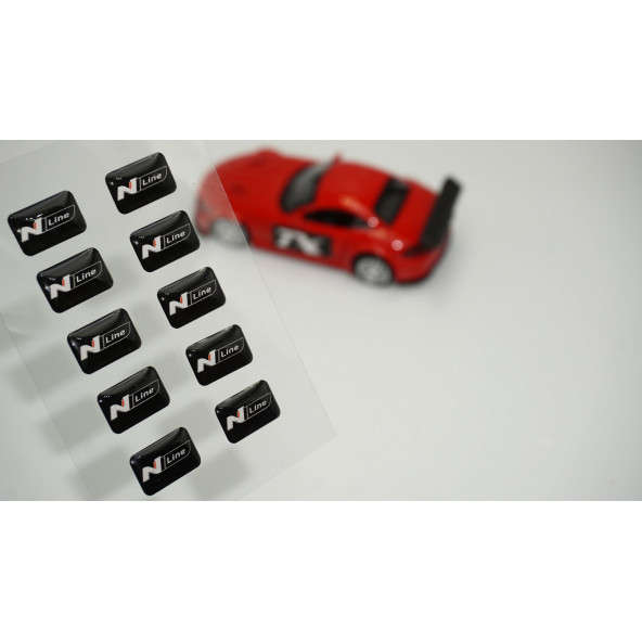 Hyundai N Line Logo 3D Cam Açma Torpido Konsol Ayna Çıkartma Seti ürün görseli 1
