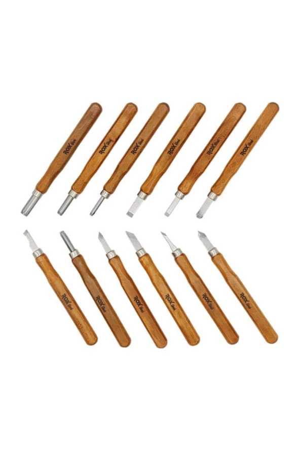 Rox Wood 12 Parça Gül Ağacı Ahşap Bıçak Seti ürün görseli 1