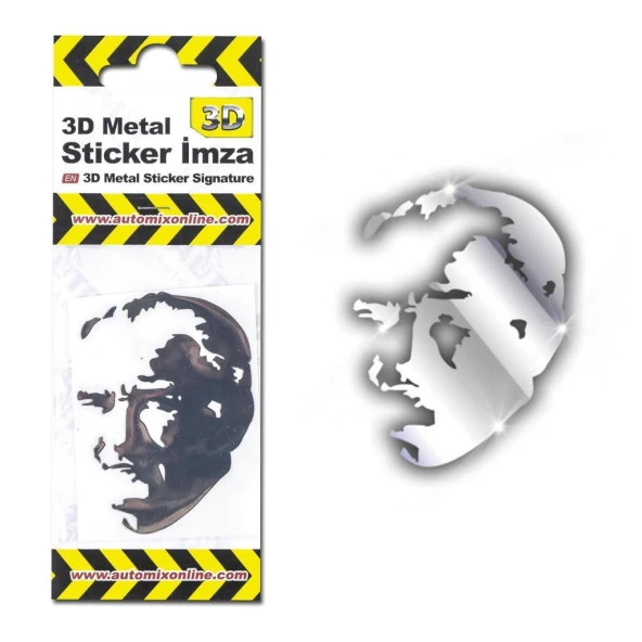 Automix 3D Metal Silüet Sticker ürün görseli 1