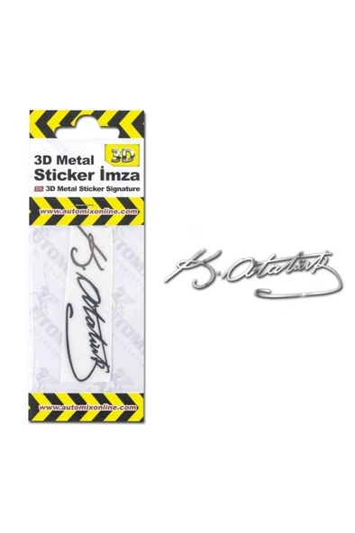 Automix 3D Metal İmza Sticker ürün görseli 1