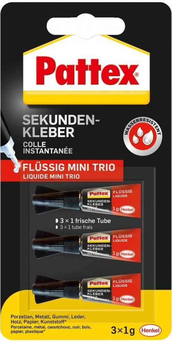 Pattex 3x1gr Süper Glue Japon Yapıştırıcı ürün görseli 1