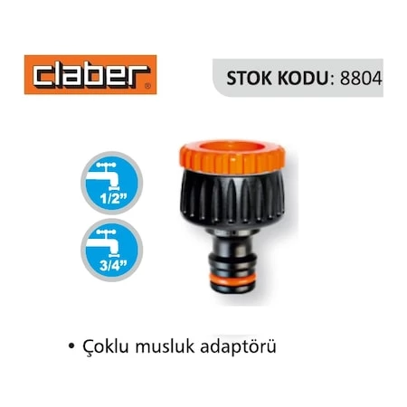 Claber 8804 Musluk Adaptörü 1/2-3/4" ürün görseli 1