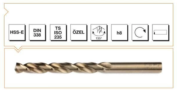 Mte Silindirik Saplı Krom Matkap Ucu - Altın Seri   2.5mm ürün görseli 1