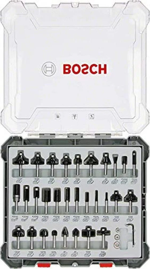 Bosch Freze Uç Seti 8mm 30 Parça ürün görseli 1